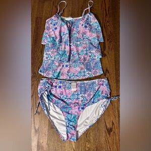 Floral Stella Parker Pink and Blue women’s two Piece